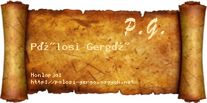 Pálosi Gergő névjegykártya